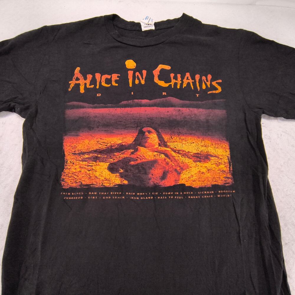 Alice In Chains Band Short Sleeve Crew Neck Graphic T-Shirt Mens Size M Black